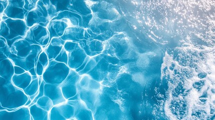 Obraz premium Water in swimming pool, top view. Pool water background
