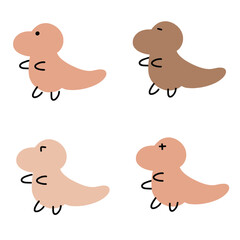 Cute Dinosaurs Vector | Various Expressions | Minimalist Design | 4 Vectors