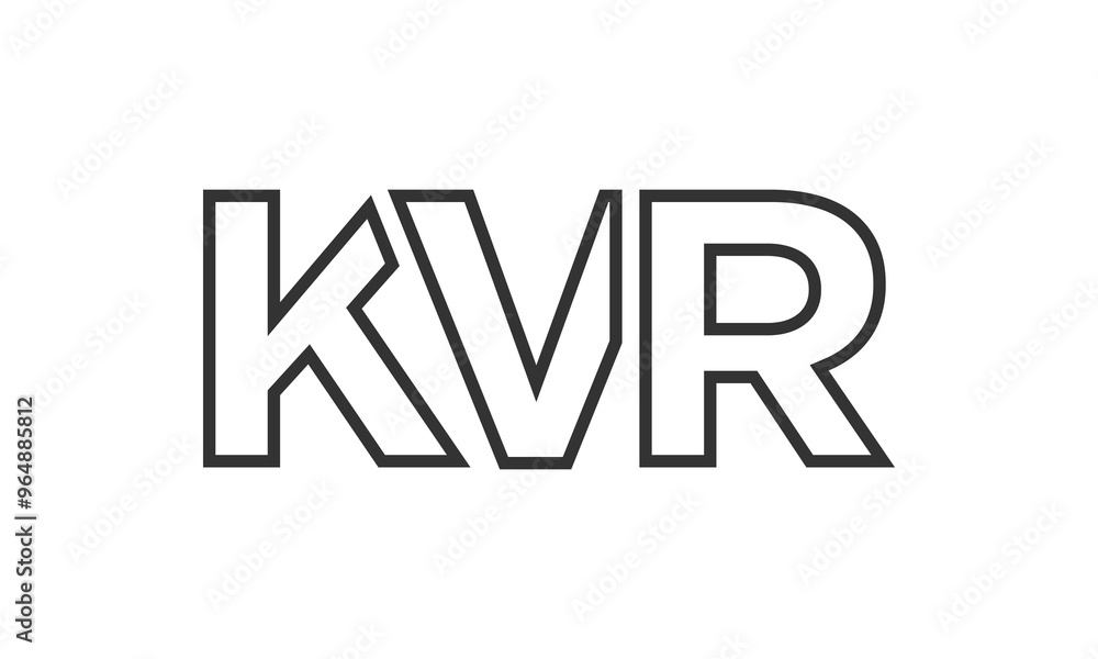 Poster kvr logo design template with strong and modern bold text. initial based vector logotype featuring s