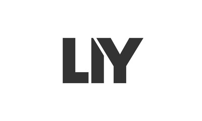 LIY logo design template with strong and modern bold text. Initial based vector logotype featuring simple and minimal typography. Trendy company identity.