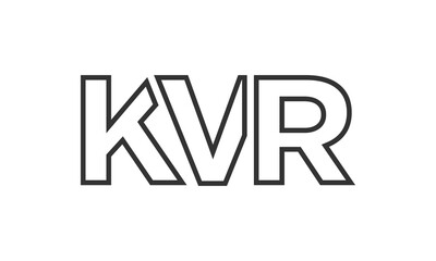 KVR logo design template with strong and modern bold text. Initial based vector logotype featuring simple and minimal typography. Trendy company identity.
