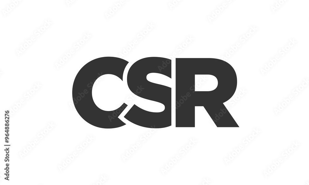 Poster csr logo design template with strong and modern bold text. initial based vector logotype featuring s