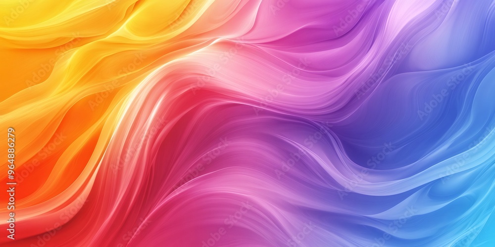 Poster abstract background of colorful wavy lines with gradient colors.