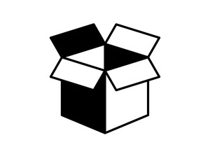 Delivery packaging vector icon. Cargo cardboard box icons. Carton package sign from line geometric shapes.