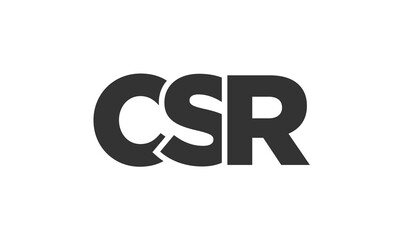 CSR logo design template with strong and modern bold text. Initial based vector logotype featuring simple and minimal typography. Trendy company identity.