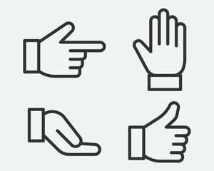 Hand Gesture Icon Line Simple Trendy Design.