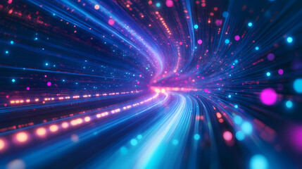 Fototapeta premium Futuristic energy trajectory with vibrant colors