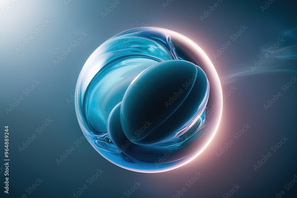 Poster ethereal liquid and luminescent three-dimensional orb design