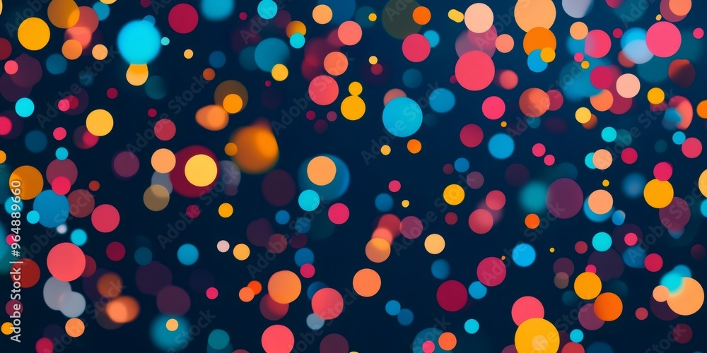 Aufkleber abstract background with colorful bokeh circles on a dark blue background.
