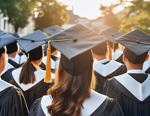 Close Up of Graduation Ceremony Celebration