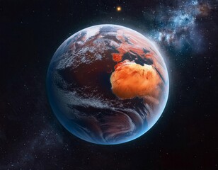 Fototapeta premium Planet and outer space featuring elements like planetary surfaces, celestial objects, and space visuals representing astronomy, space exploration, and cosmic phenomena.