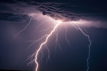 Dramatic Lightning Flash During Thunderstorm Capturing Energy and Intensity