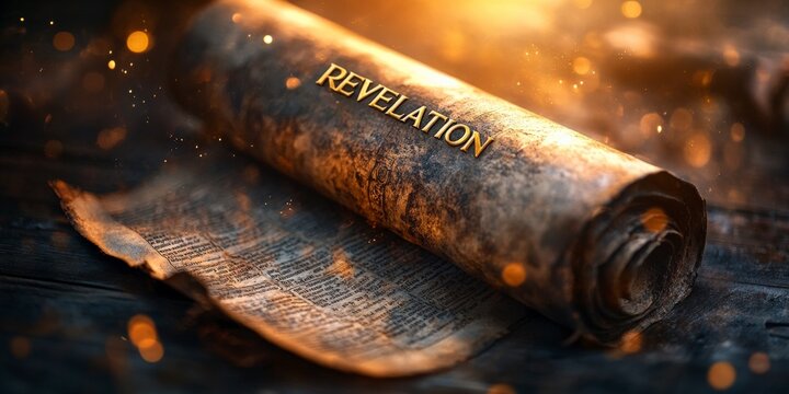 Glowing Ancient Scroll of Revelation with Divine Light