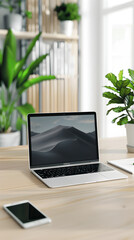 Fototapeta premium Modern Workspace: The Leap to Advanced Technology and Enhanced Productivity