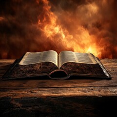 Glowing Ancient Scroll of Revelation with Divine Light