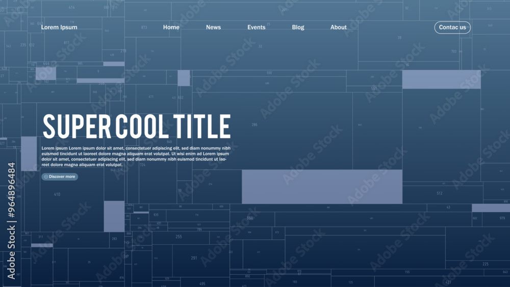Poster landing page abstract design with big data. template for website or app.