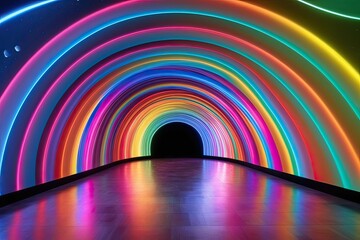 Enchanting 3D Rainbow Visualization with Stunning Background and Dynamic Visual Effects