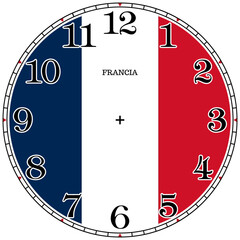 Plantilla Reloj Bandera de Francia