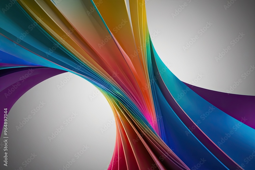 Poster vibrant 3d geometric helix design with colorful visual effects