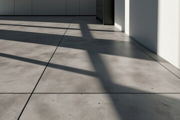 3D Concrete Flooring Texture with Light and Shadow for Interior Mockup and Display Element