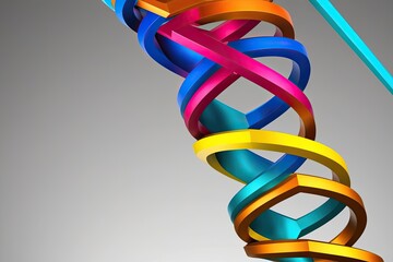 Vibrant 3D Helix Geometry Design with Stunning Color Visuals