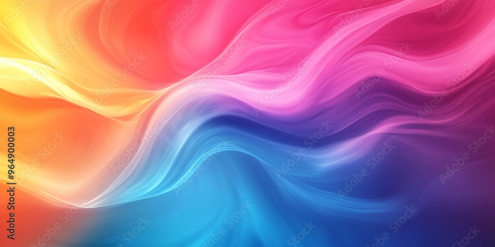 Poster abstract colorful background with gradient colors and wavy lines.