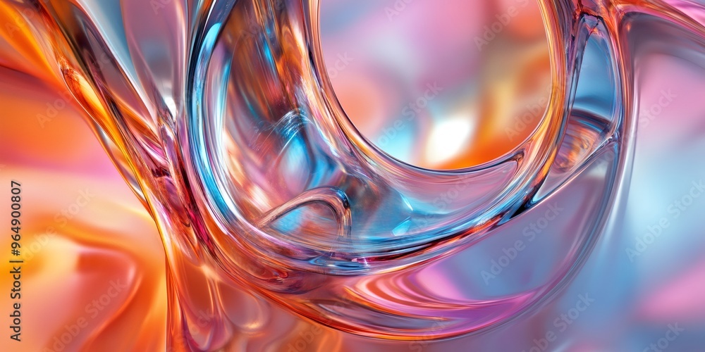 Poster abstract colorful background with wavy lines.