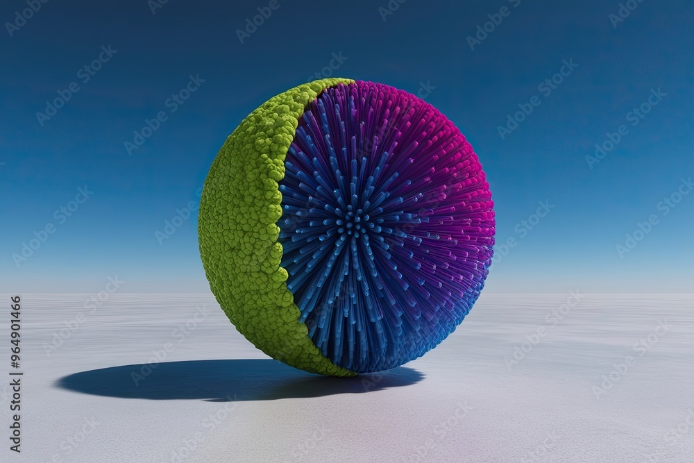 Poster vivid 3d sphere simulation on contrasting surface for enhanced visual impact
