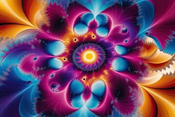 Vibrant Color Palette and Fractal Shapes for Eye-Catching Graphic Design