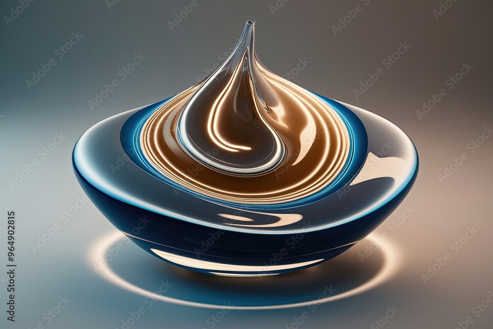 Poster 3d fluid dynamics with bright ripple effect and advanced visualization techniques
