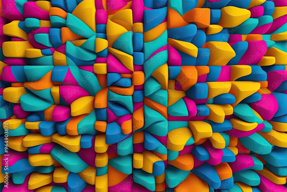 Poster vibrant colorful three-dimensional texture patterns for dynamic design