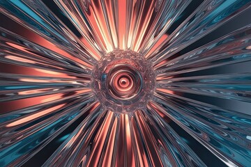 3D Abstract Glass Design Representing Motion with Vibrant Colors and Contemporary Style