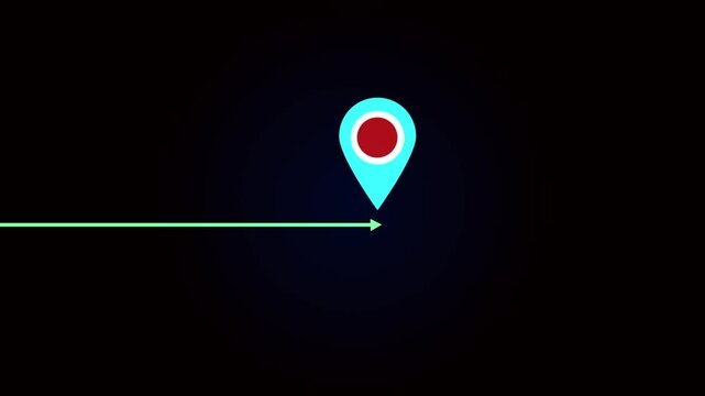 location icon animation. GPS location signal point and location tracking mark.