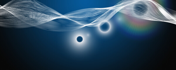 Futuristic wave panorama background design with lights