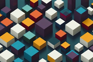 Three Dimensional Abstract Geometric Block Background Design