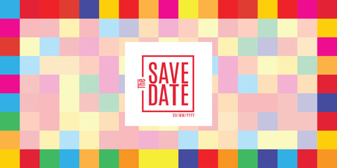 Save the date banner. Can be used for business, marketing and advertising. logo graphic design of event summit made for Technology and upcoming events.