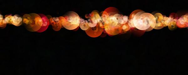 Fantastic panorama background design illustration with circle objects