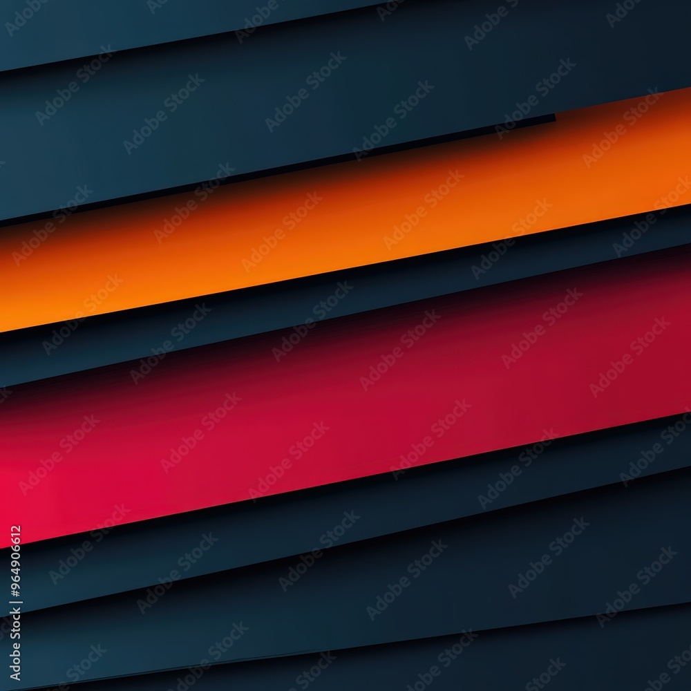 Poster vibrant material design background with abstract layers in red and orange for digital use.