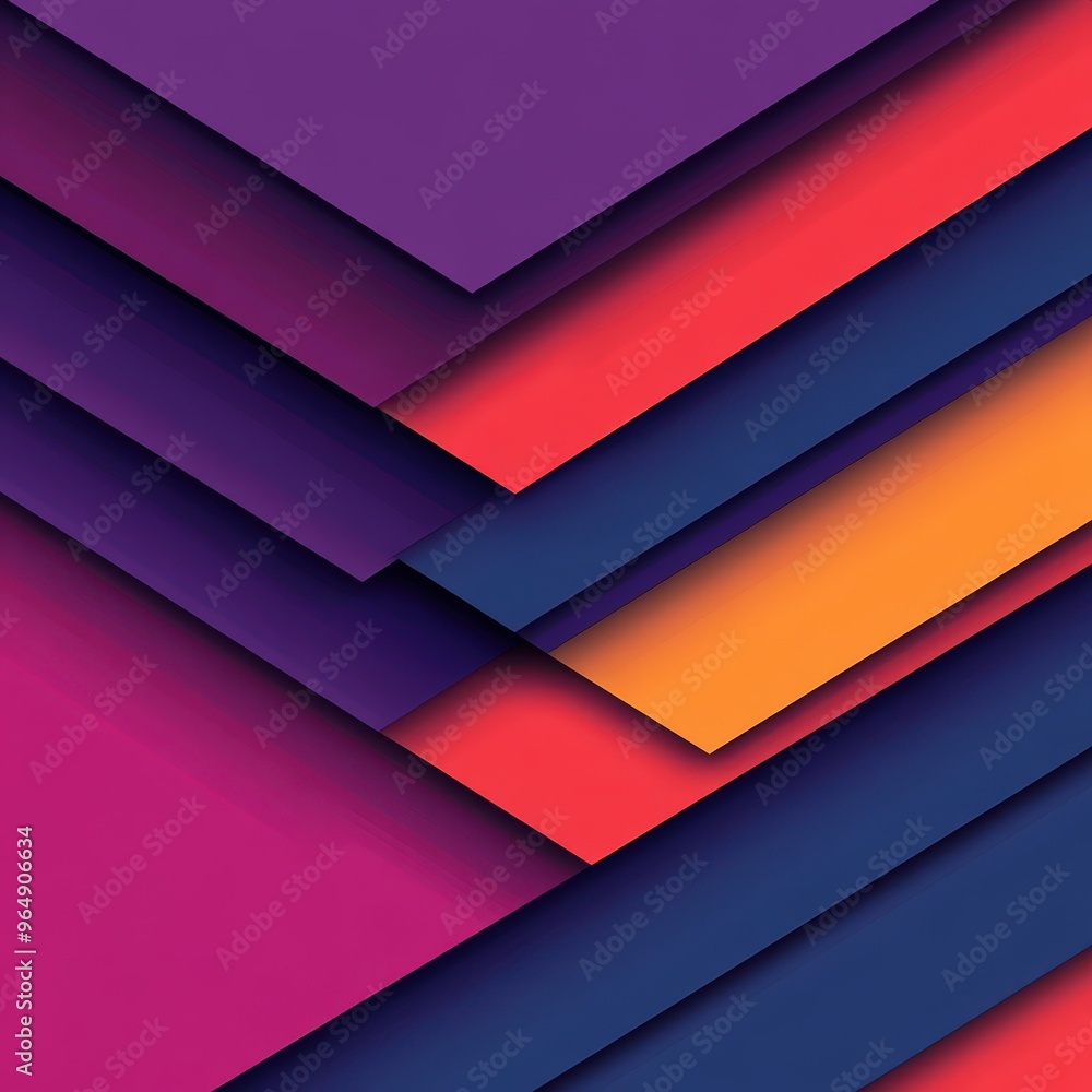 Poster vibrant geometric layers with material design aesthetic for digital and print projects.