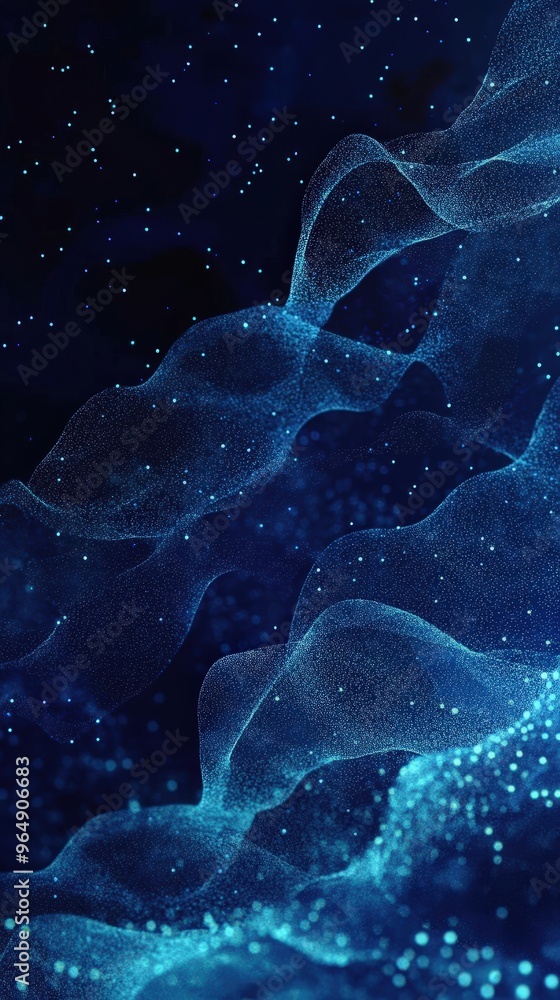 Aufkleber stylish modern background with gradient wavy patterns and glittering particles.