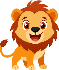 Fototapeta premium lion cartoon isolated on a transparent background