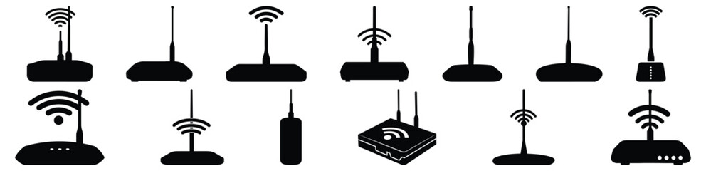 Wifi internet silhouette set vector design big pack of network illustration and icon