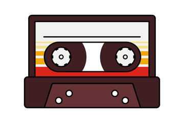 Retro styled audio cassette tape for stereo or portable music player vector