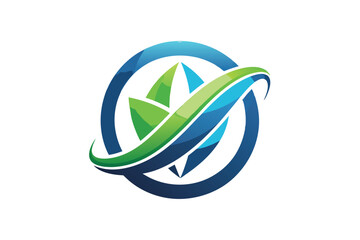 Stylized blue and teal logo design featuring a globe and abstract geometric shapes representing connectivity and modern technology