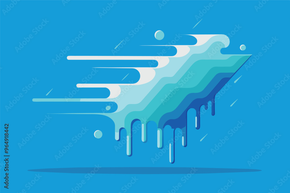 Poster a vibrant splash of turquoise water rising dynamically from a surface, showcasing motion and energy 