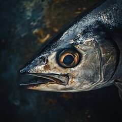 tuna isolated on abstract background