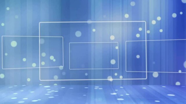 Animation of rectangles over light spots on blue background