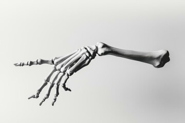 Monochrome Skeletal Hand for Halloween Decor and Education - Unique Halloween-themed anatomical illustration for versatile use in marketing and education