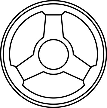 recommend clip art: Steering wheel icon outline illustration vector