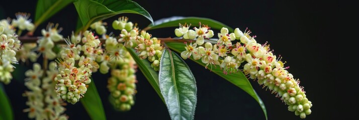 Fototapeta premium Flaming Silver variety of Pieris japonica, commonly referred to as Japanese pieris.